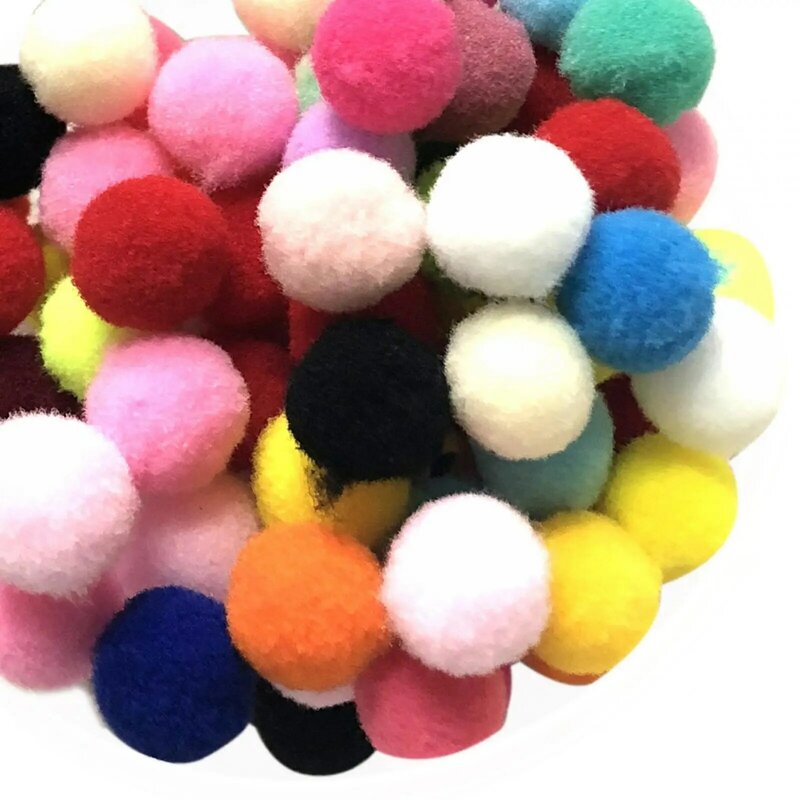 5X 100Pcs Pom Poms Balls fai da te colori assortiti pompon per la decorazione di nozze del Festival