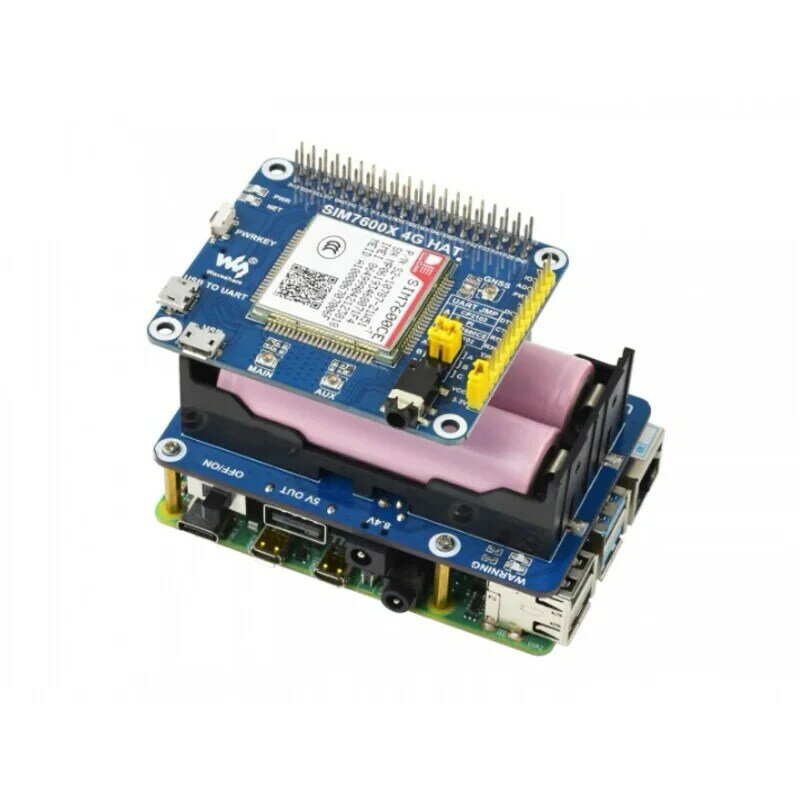 Waveshare-fuente de alimentación ininterrumpida UPS HAT para Raspberry Pi, salida de potencia estable de 5V, las baterías 18650 no están incluidas