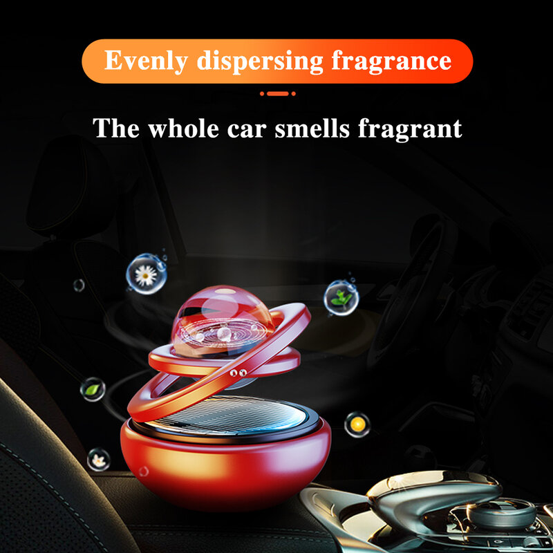 Solarny obrotowy dyfuzor perfum odświeżacz powietrza do samochodu międzygwiezdne ozdoby zapachowe wnętrze auta akcesoria do aromatyzacji
