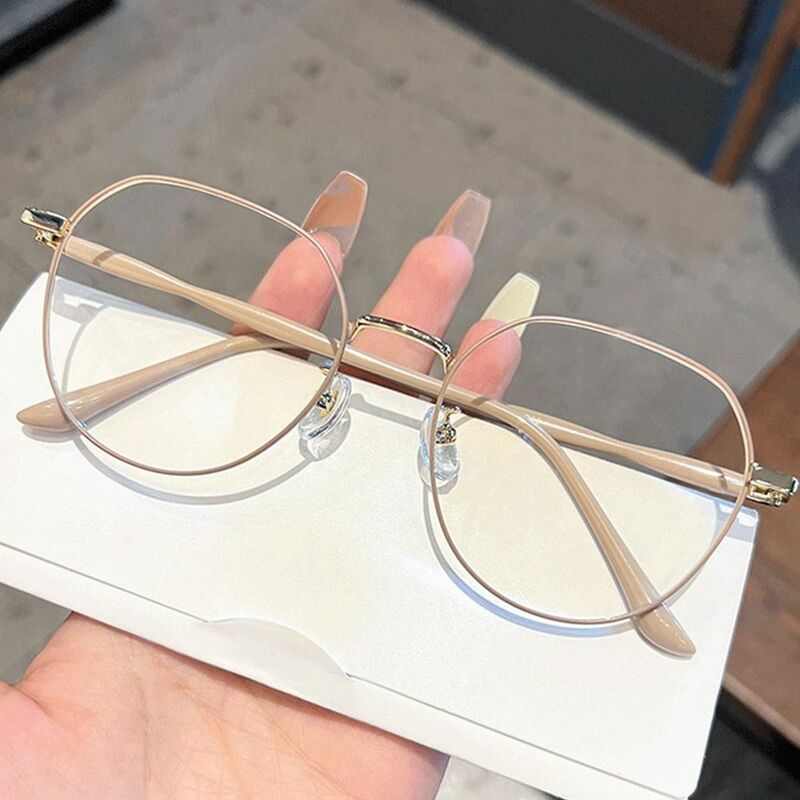 Kacamata optik logam untuk pria dan wanita, kacamata bingkai logam anti-sinar biru
