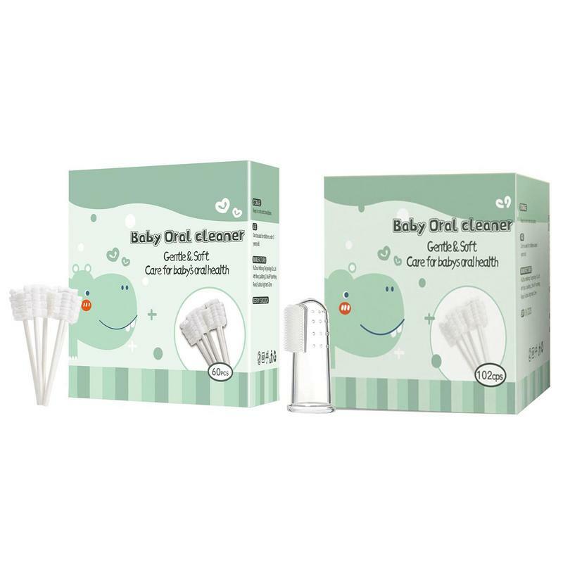 Baby Tongue Cleaner Newborn 60/120 Pack Flexible Baby Oral Cleaner Baby Toothbrush Infant Toothbrush Clean Baby Mouth Gauze Gum