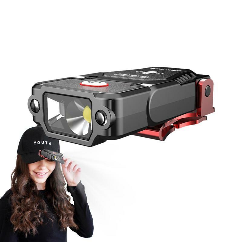 Hat Bill Light Hat Lights Clip On Rechargeable 1000 Lumen Headlamp Clip On LED Cap Light With Strong Stability For Night Ride
