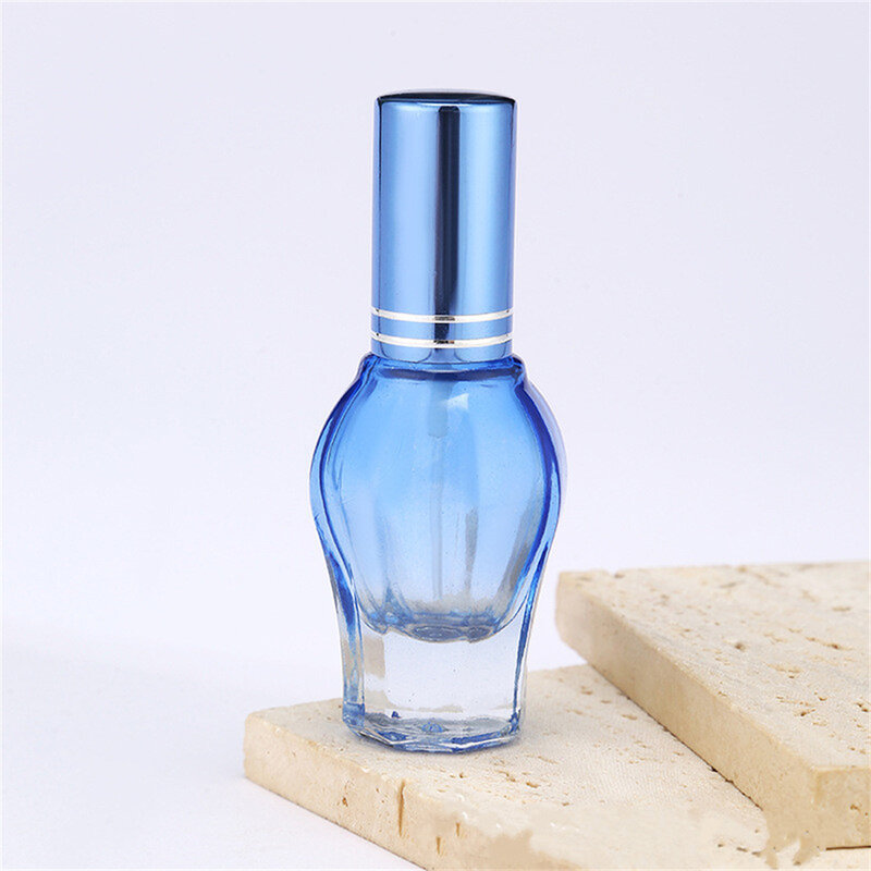 Botella de Perfume recargable portátil de Vidrio colorido, contenedor de cosméticos, espray vacío, Sub-botella de Spray vacía, 15ml