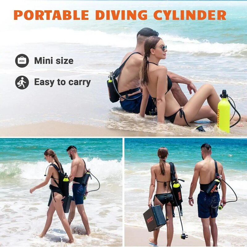SMACO 2L Mini tangki selam perlengkapan menyelam Scuba adaptor silinder botol oksigen Set Snorkeling bawah air
