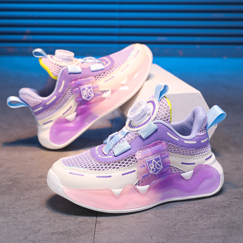 2024 Children Shoes Girls Sneaker Chunky Kids Casual Tennis Sneaker Mesh Platform Purple Girls Sports Shoes Free Shipping