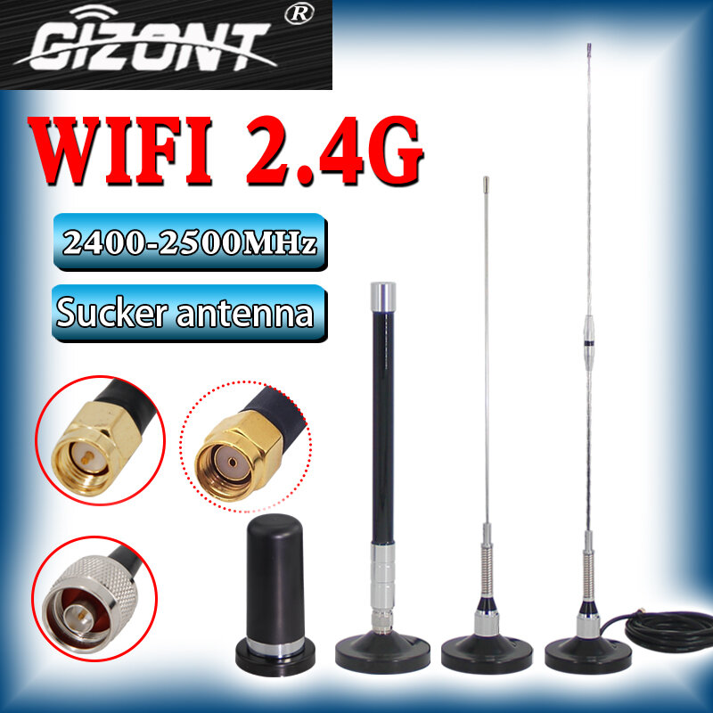 Antenna WIFI 2.4G 2400-2500mhz antenna a ventosa per gateway AP Bluetooth ad alto guadagno OMNI impermeabile esterna in fibra di vetro per autoveicoli
