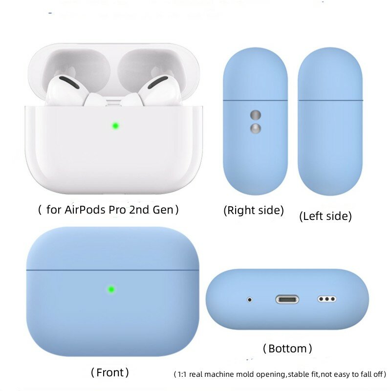 For AirPods Pro 2 Case with Lanyard anti-lost  Protective Cover [Front LED Visible] Silicone Soft Skin Case for AirPods Pro 2