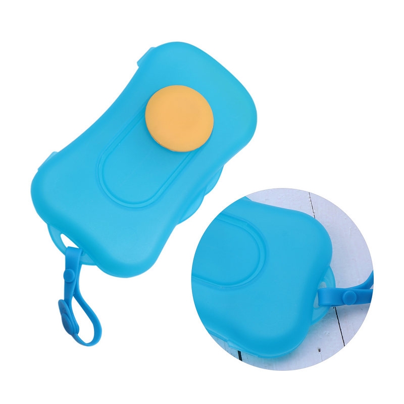 Kotak tisu lembut nyaman portabel, kotak tisu untuk penyimpanan warna biru