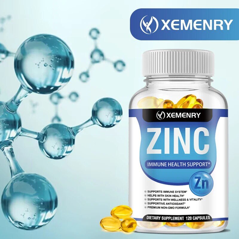 Cápsulas de Zinc para la defensa inmunológica del cuerpo, Ultra absorbibles, no transgénicas, sin necesidad de cloro, 120 cápsulas vegetarianas
