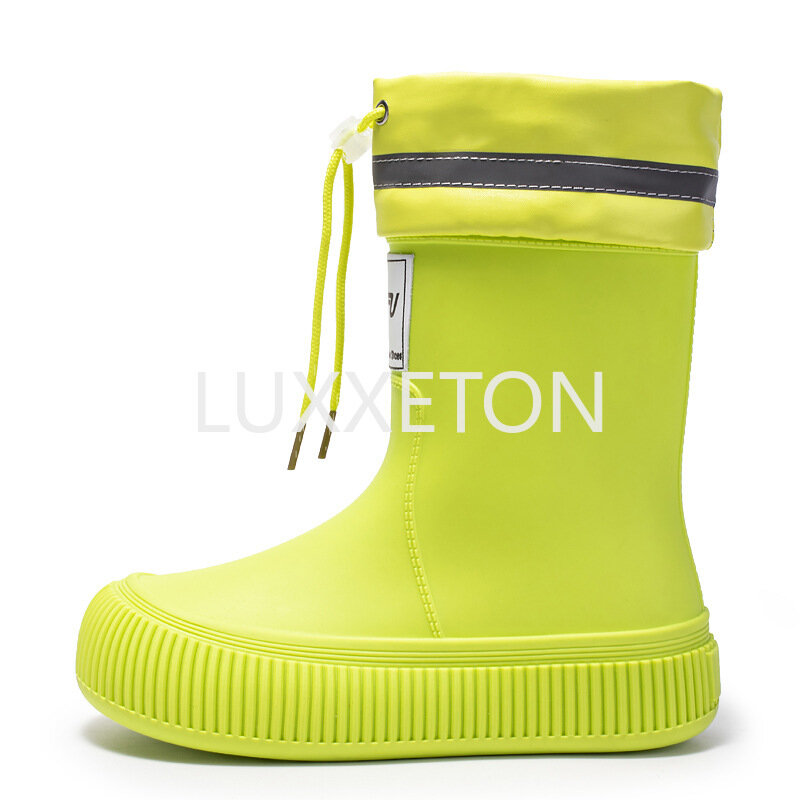 Anti Slip Lightweight Soft Rain Shoes para mulheres, botas grossas de chuva sola, confortável tendência de pesca ao ar livre, moda impermeável