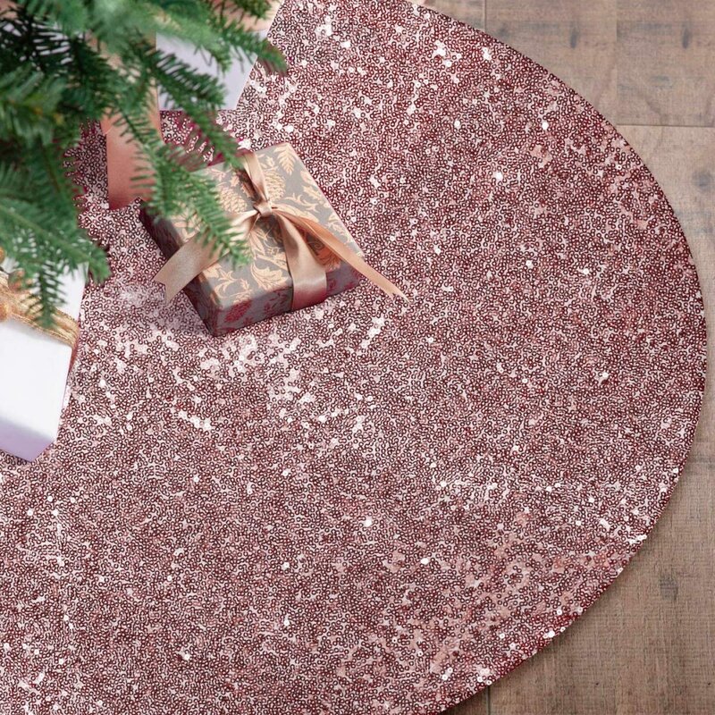 Średnica 90cm świąteczna mata choinkowa cekinowa dekoracja materiały świąteczne sztuczny koc złote srebrne koraliki drzewo dolny fartuch