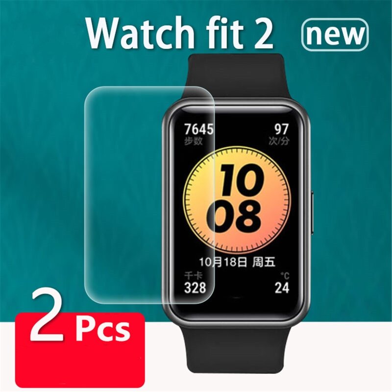 borda curvada 3D para Watch Fit2 Watch Soft Protetor tela cobertura completa
