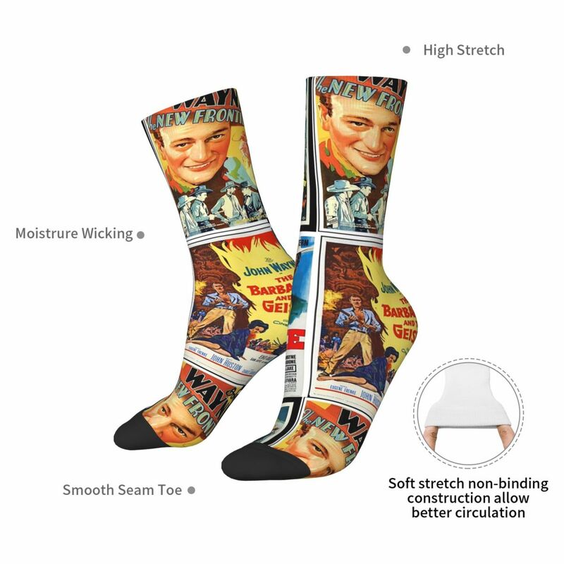 Классические носки-Коллажи с фильмами Джон Уэйн поглощающие пот чулки Харадзюку всесезонные длинные носки аксессуары для подарка унисекс