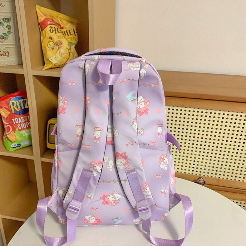 Модный рюкзак Hello Kitty для младшей и старшей школы, милый школьный ранец, повседневная Вместительная женская сумка