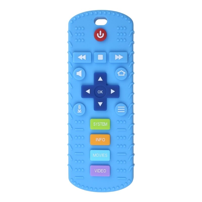Mainan Tumbuh Gigi Bayi Silikon 77HD Teether Silikon untuk Bayi Bentuk Remote Control