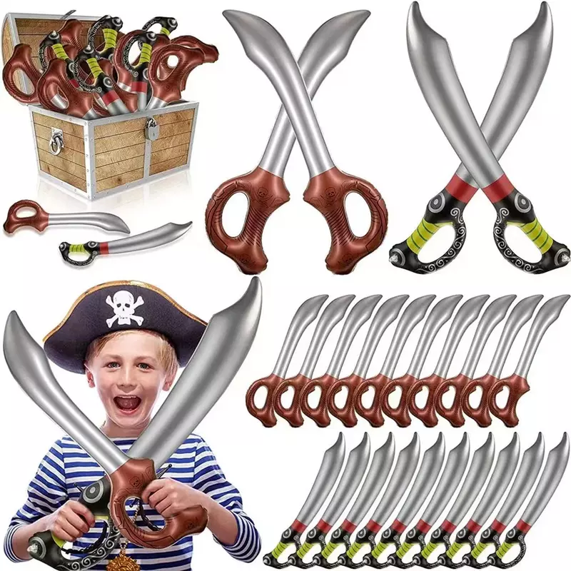 3 Stück Piraten party aufblasbares Schwert Kinder Piraten thema Geburtstags feier Dekor begünstigt Geschenk Spielzeug Cosplay Party Requisiten