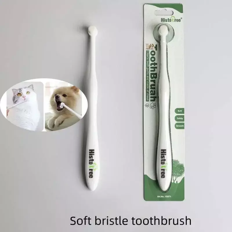 Cepillo de dientes de cabeza redonda para mascotas, cepillo suave para el cuidado de los dientes, elimina el sarro y el mal aliento, limpieza bucal para perros y gatos, suministros de limpieza para mascotas
