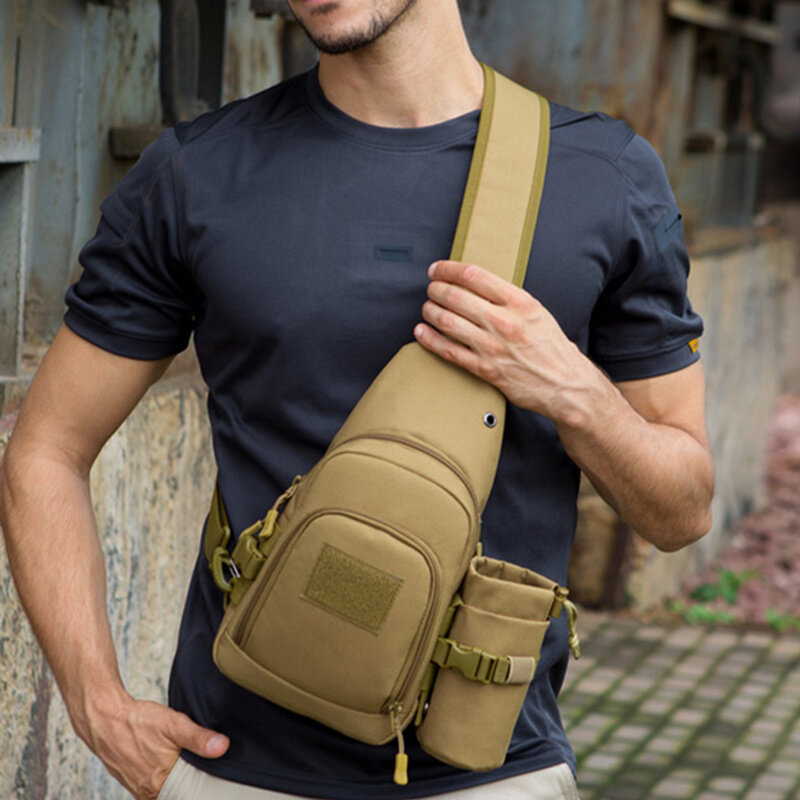 Nylon Men Military Assualt Water Bottle Sling Bags High Quality Multi-Purpose Shoulder Messenger Bag Rucksack Chest Back Pack
