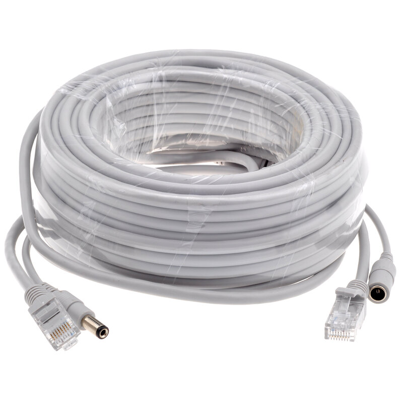 5 м/10 м/15 м/20 м/30 м дополнительно серый CAT5/стандартный кабель Ethernet RJ45 + сетевой кабель CCTV постоянного тока для систем IP-камер