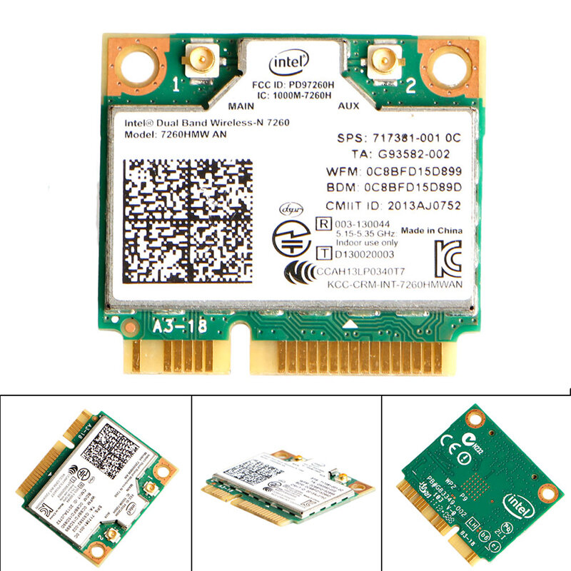Tarjeta inalámbrica doble banda para 7260 7260HMW Mini PCI-E 2 5Ghz Wlan Wifi