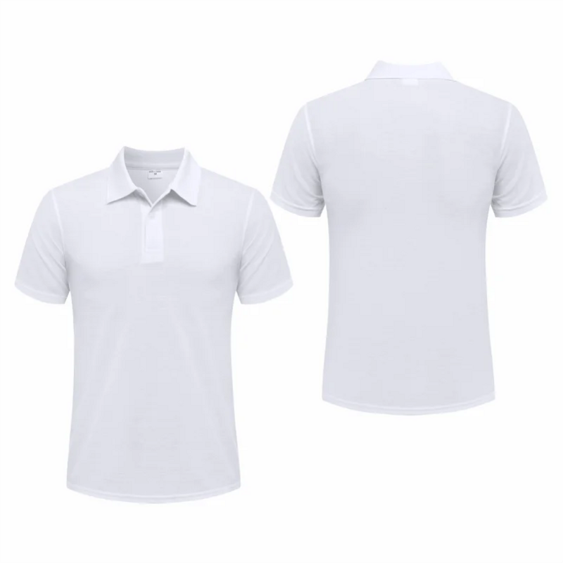 Рубашка-поло мужская с коротким рукавом, Повседневная Блузка в рубчик, дышащая, высокого качества, Свободная рабочая одежда, для лета