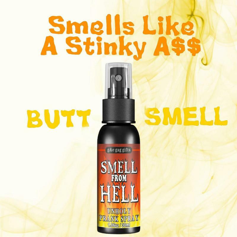 30ml กลิ่นที่แข็งแกร่งกลิ่นผายลมสเปรย์ตลกเซ่อของเหลวยุ่งยาก stuffers ปิดปากของขวัญเรื่องตลกฮาโลวีนในทางปฏิบัติ