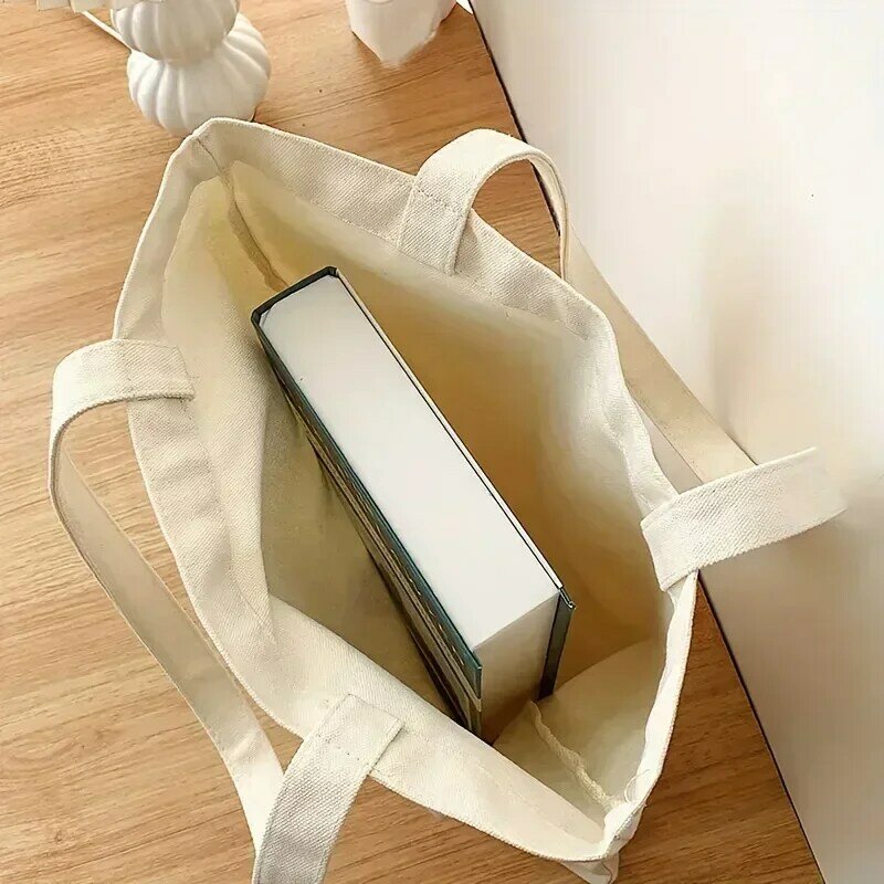 TOUB021 bolso de hombro de lona con patrón de lector, bolsa de almacenamiento versátil, ligero, Sun Shopper