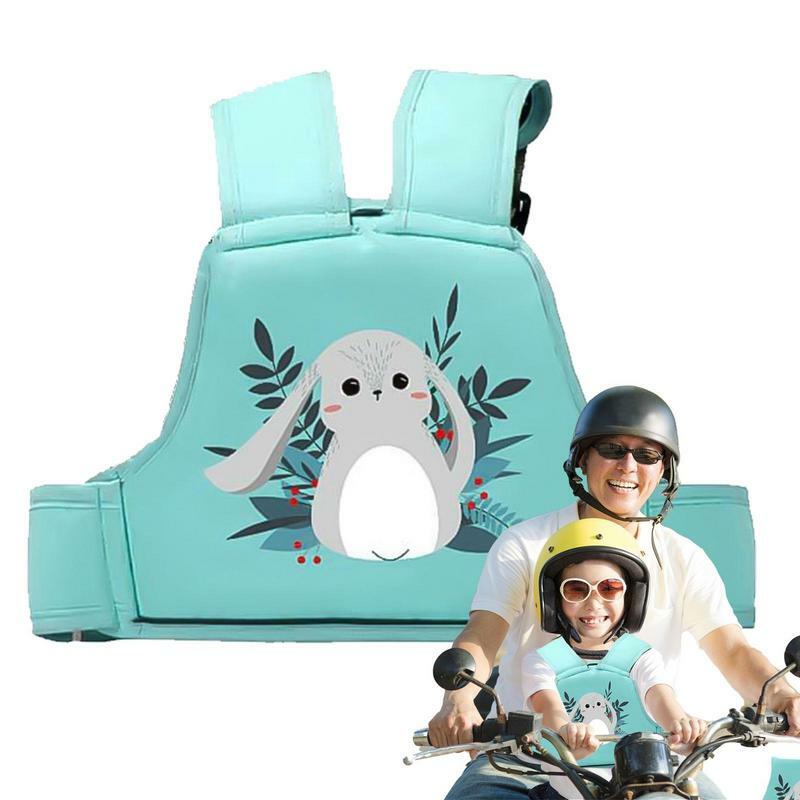 Arnês de motocicleta respirável ajustável para crianças, Arnês dos desenhos animados, Cinto de segurança infantil para crianças, Arnês de segurança
