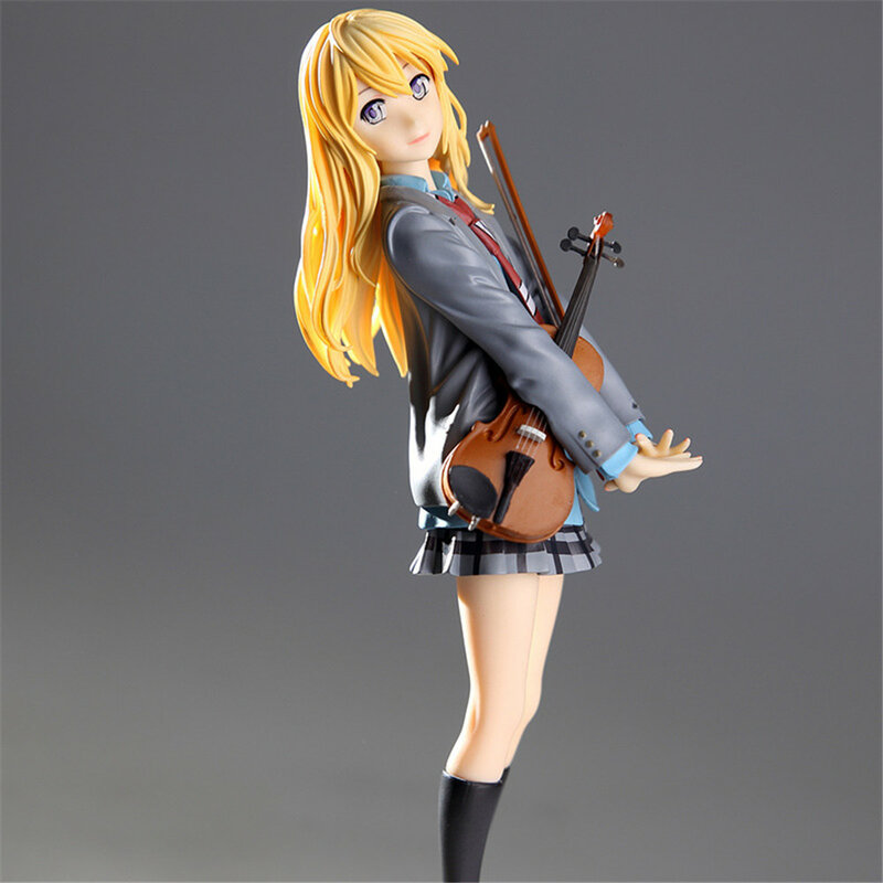 Anime sua mentira em abril figura miyazono kaori violino menina dos desenhos animados brinquedo boneca pvc 20 cm box-embalado japonês estatueta mundo 20 cm