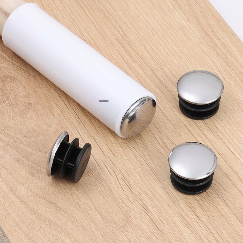 5/10Pcs Round Stainless Steel Furniture Leg Plug Tube Pipe Blanking Insert End Cap Non-slip Furniture Tube Dust Cover Daily Tool