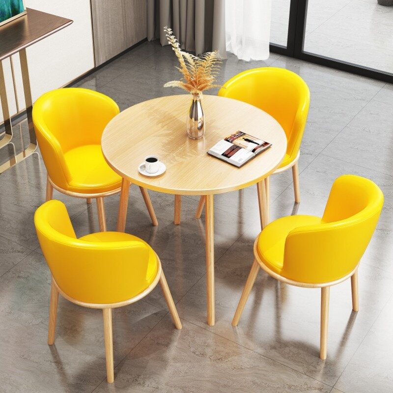 Huismeubilair-Ensembles de tables basses en métal, côté pub nordique, salon, thé, petite chaise ronde, luxe minimaliste, moderne, meubles français