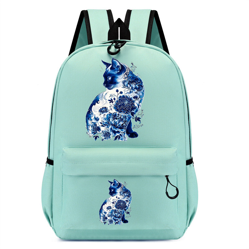 Children Bagpack Cute Kawaii Backpack Kindergarten Schoolbag Kids Bagpack Bag Blue Cat Anime Student Bookbag Travel Mochila