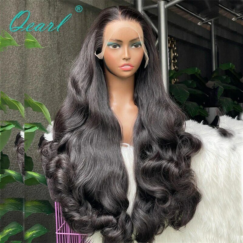 Новинка 100% натуральные человеческие волосы парик для женщин 400% плотные фронтальные парики на сетке волнистые 13x4 бразильские человеческие волосы Лидер продаж 32 дюйма Qearl