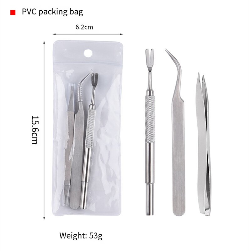 Quality Stainless Steel Pet Flea Remover Tool Scratching Hook Tweezers Clips Set Cat Dog Tick Removal Tool Pet Grooming Supplies