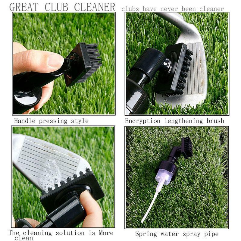 Tragbare Golf Club Groove Bürste Kunststoff Reinigungs bürste Golf reiniger mit Wasser flasche in sich geschlossene Wasser bürste