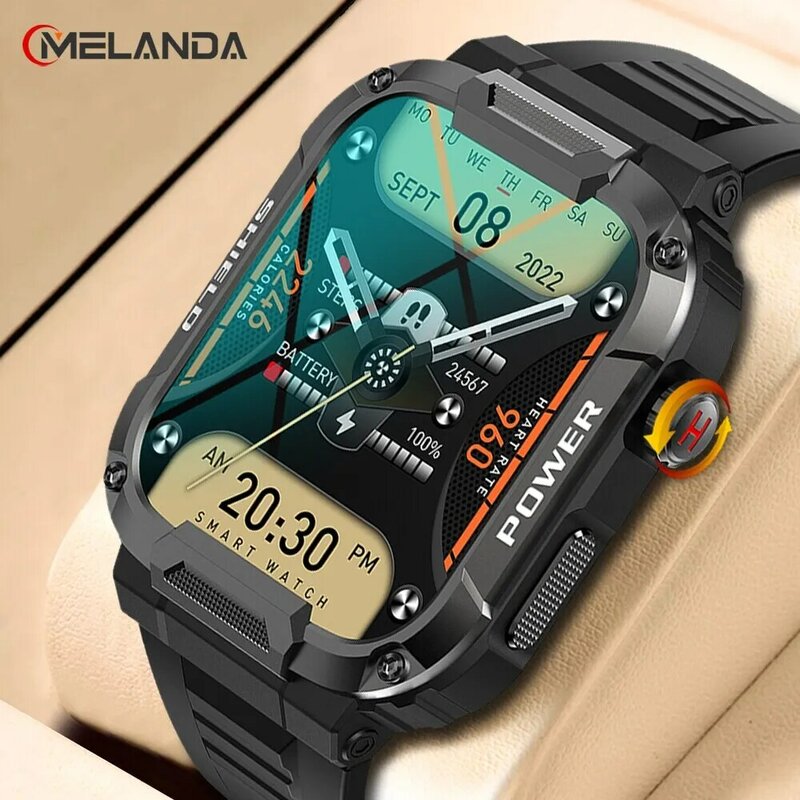 Смарт-часы MELANDA 1,85 мужские водонепроницаемые (IP68) спортивные с поддержкой Bluetooth