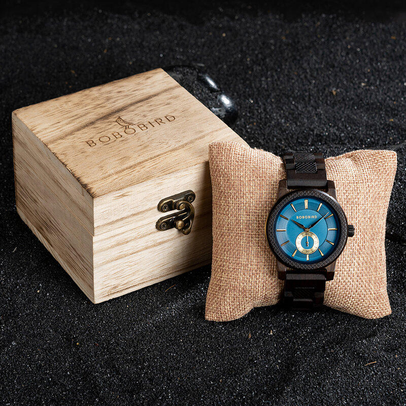لساعة رجالي Bobo Bird ساعة خشبية عصرية من ساعة كوارتز كاجوال تدعم تخصيص الاسم/الشعار دروبشيبينغ