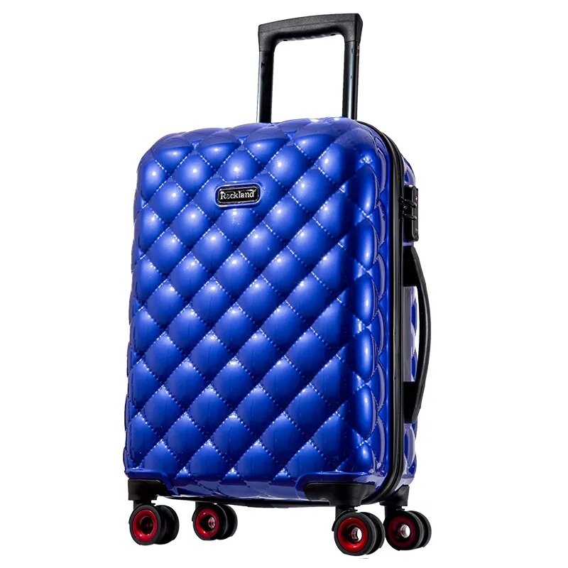 Fashion Diamond Design Rolling Luggage 20 Inch Trendy Version Student Password Trolley Suitcase Carry Ons