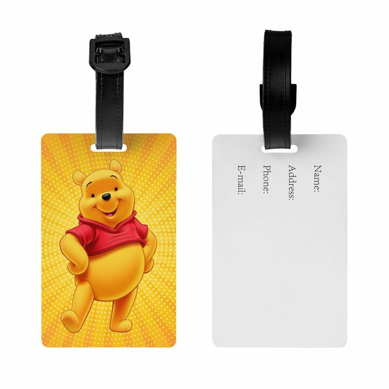 Custom Cartoon Bear Winnie The Pooh etichetta per bagagli protezione della Privacy etichette per bagagli etichette per borse da viaggio valigia