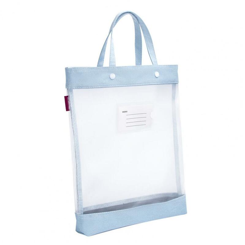 กระเป๋าจัดเก็บเอกสารโปร่งใสแบบพกพาพร้อมที่จับแข็งแรงรับน้ำหนักได้สำหรับจัดเก็บไฟล์