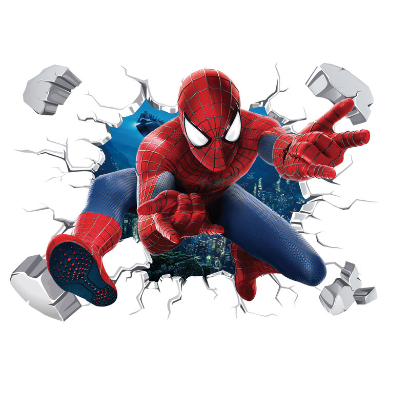 スパイダーマン子供用スーパーヒーローキャプテンアメリカハルクヒーローウォールステッカー,家,寝室,PVC装飾,漫画映画,アートステッカー