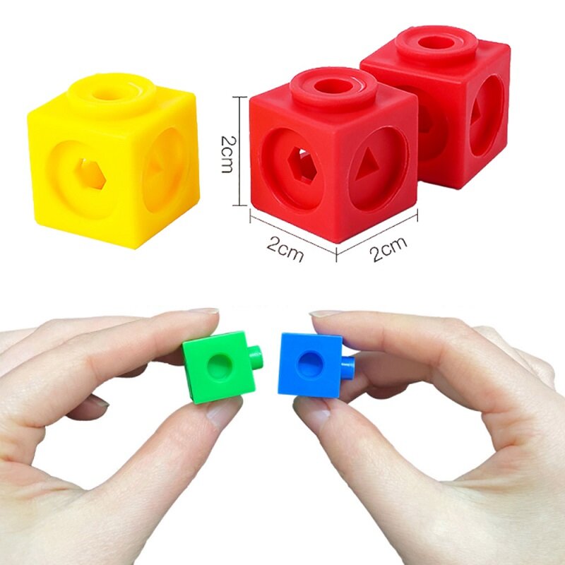 Cubes de liaison mathématiques pour enfants, comptage multilien, blocs empilables, jouets d'apprentissage, cadeaux pour enfants, 100 pièces