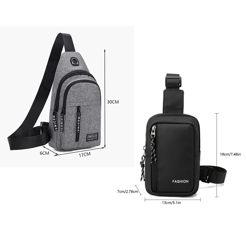 Podróżna męska torebka USB torba na klatkę piersiowa designerska torby kurierskie Crossbody wodoodporna torba na ramię ukośna plecak sportowy