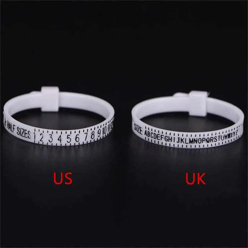 Calibrador de anillo británico/americano para hombre y mujer, de alta calidad, medidor de anillo de boda genuino