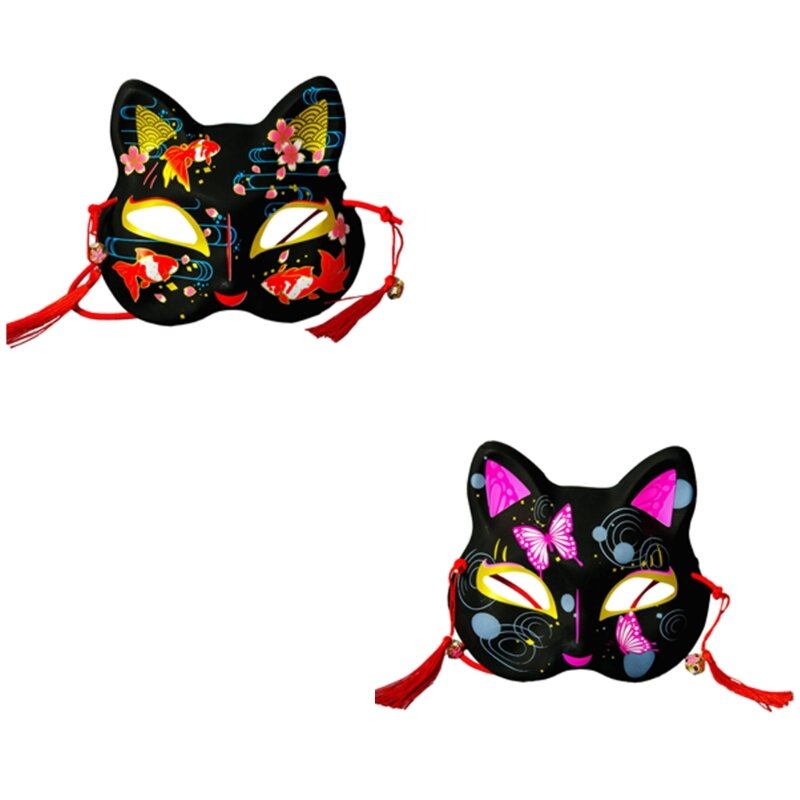 キツネマスク マスカレードマスク ハロウィンパーティーマスク ハーフフェイス猫マスク 動物マスク