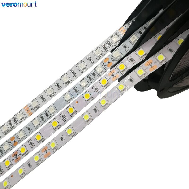 Impermeável LED Strip Light para TV Backlight, fita RGB para decoração, branco fresco e quente, 5m DC5V 12V 24V, SMD 5050, IP20, IP65, 4000K
