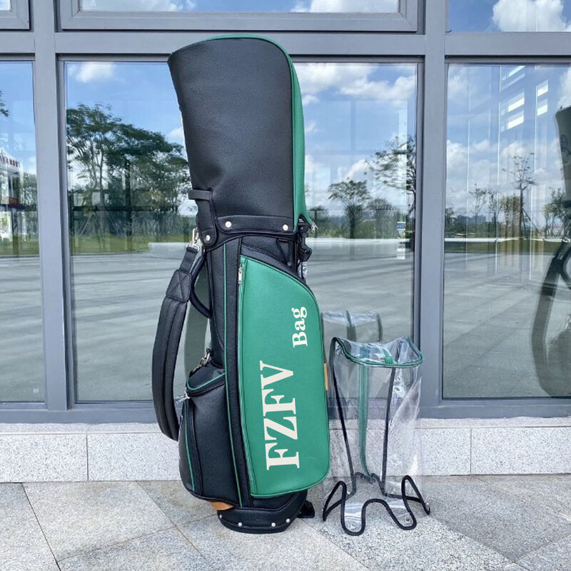 New Golf Bag Unisex PU Fabric Durable Golf Stand Bag 2 Caps