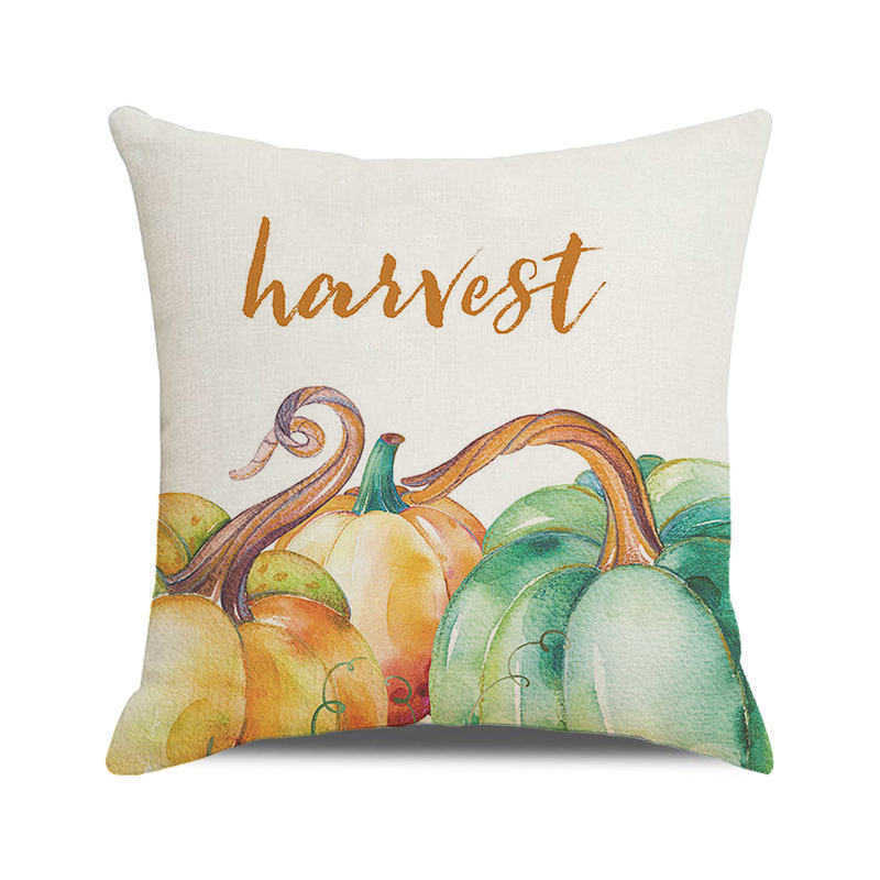 Pumpkin Pillow Cover 45*45 Throw Pillow Case Fall Thanksgiving Decor Pillowcases Autumn Home Decorations Cushion Cover for Couch