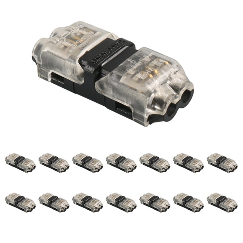 15 connettori a saldare senza strisce H2 terminali a connessione rapida senza saldatura a LED per 24-20 AWG a trefoli/solidi