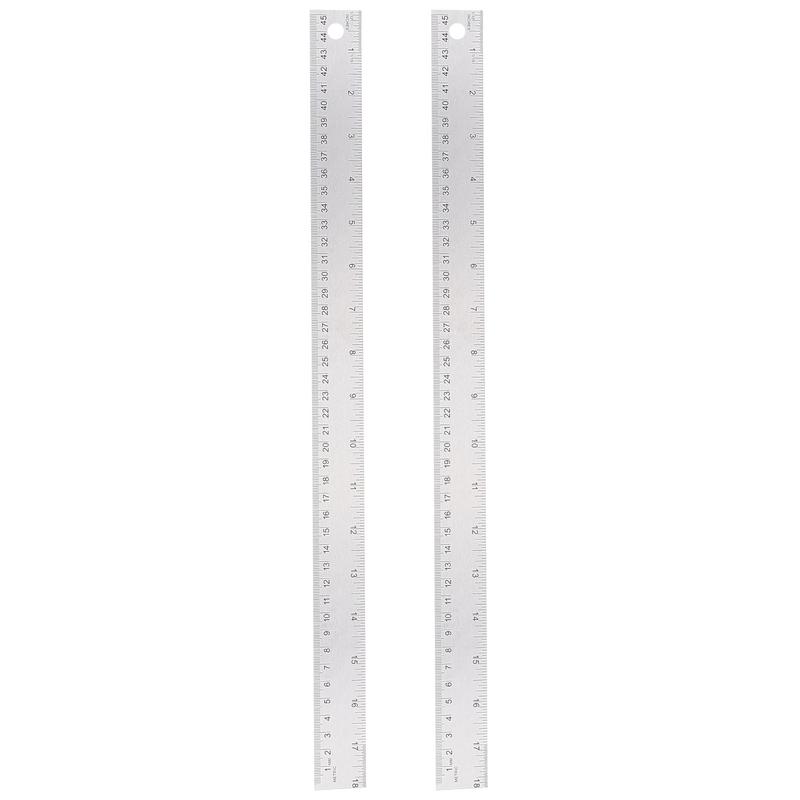 STOBOK Stainless Steel Metal Metal Stationery Metric Ruler: 2PCS Metal Metal Stationery Metric Ruler with Cork Backing Non-